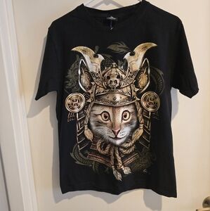 NWOT Caballo Viking Cat Double Sided Graphic Size Medium